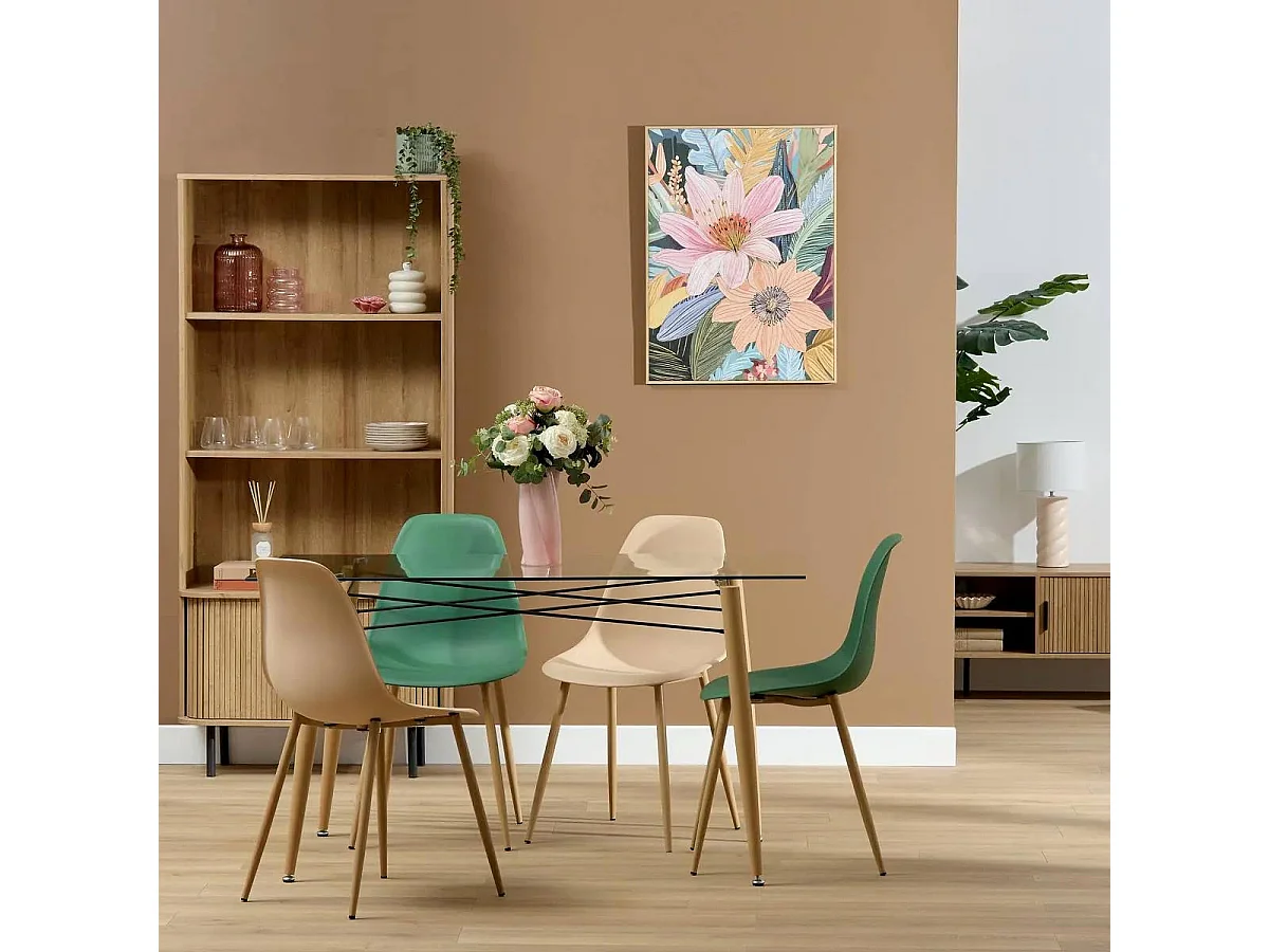Table à Manger en Verre "Jindo" 140cm Transparent