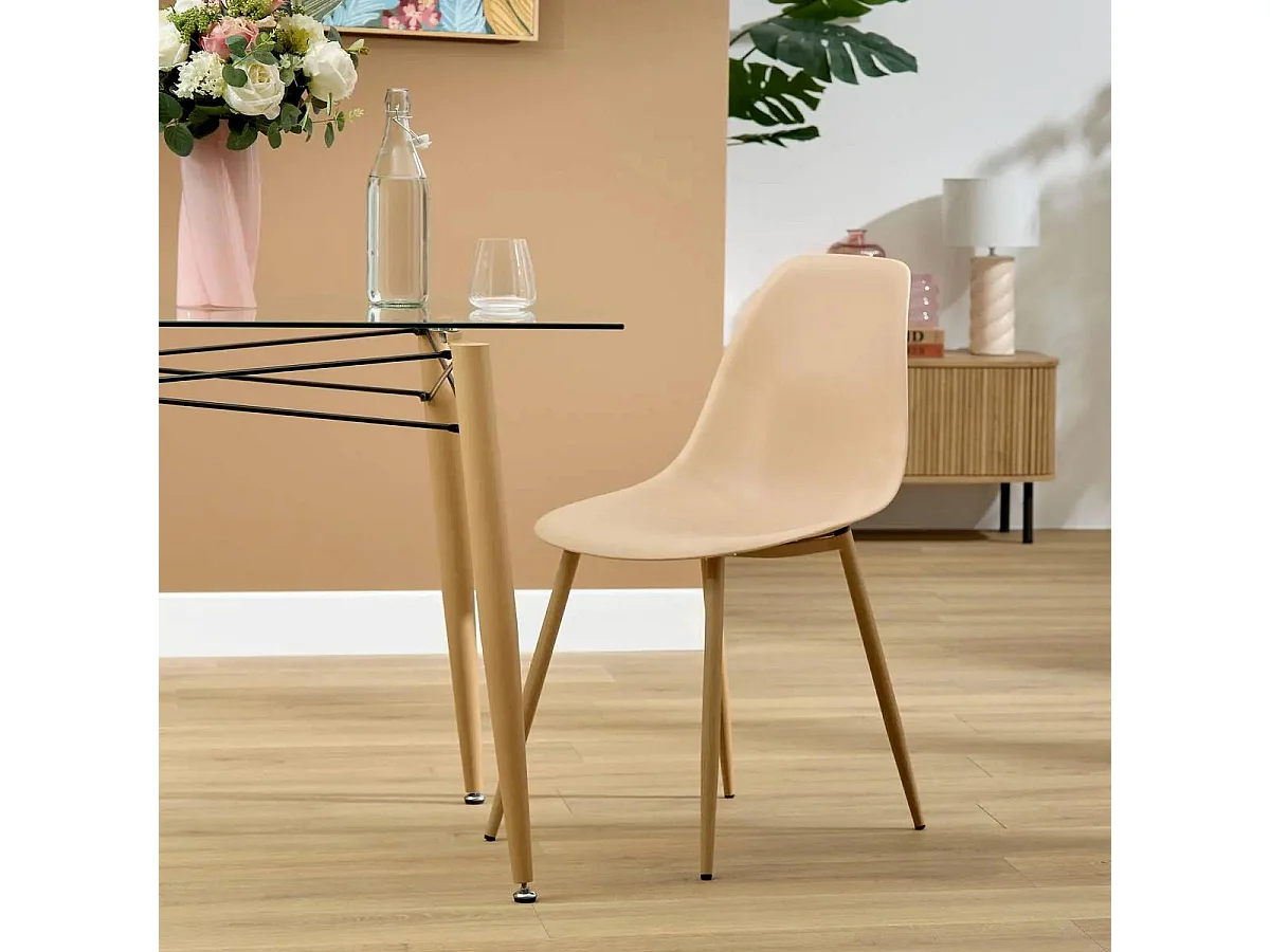 Table à Manger en Verre "Jindo" 140cm Transparent