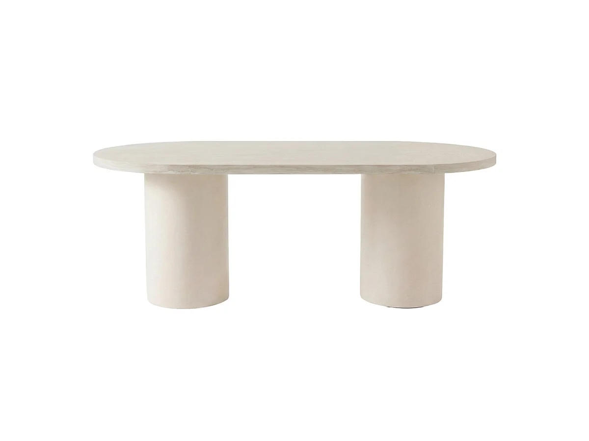 Table à Manger Effet Travertin "Narvik" 200cm Beige