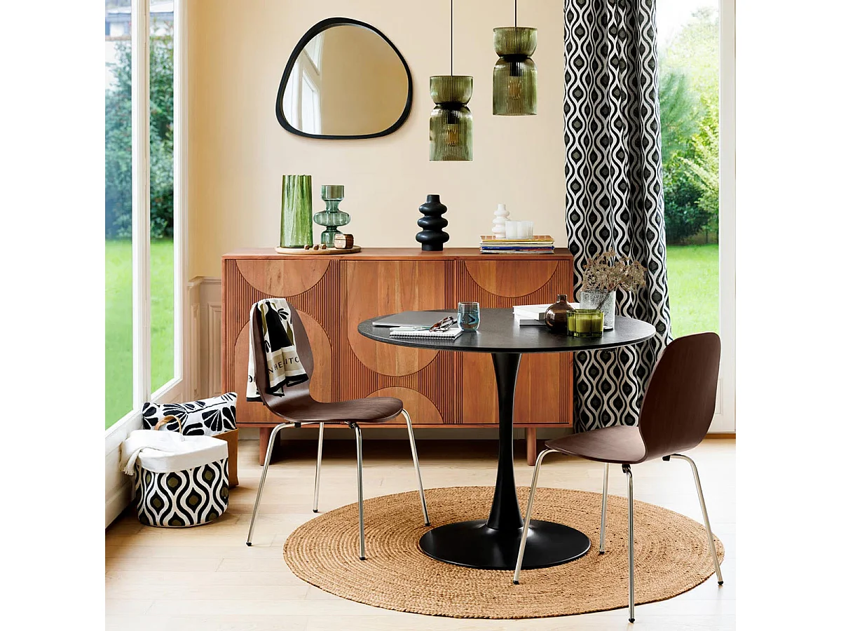 Table à Manger Design "Elias" 102cm Noir