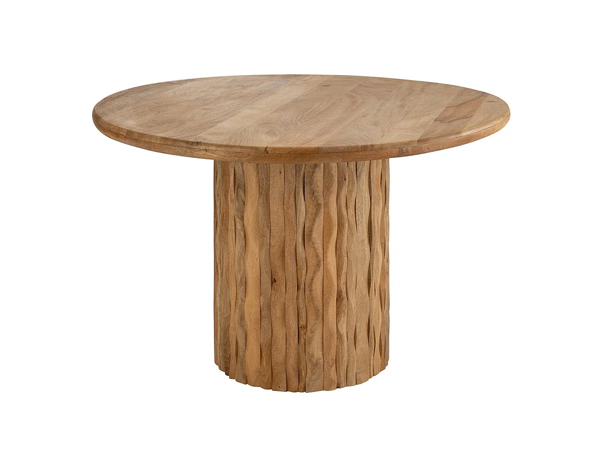 Table à Manger en Bois "Curve" 122cm Naturel