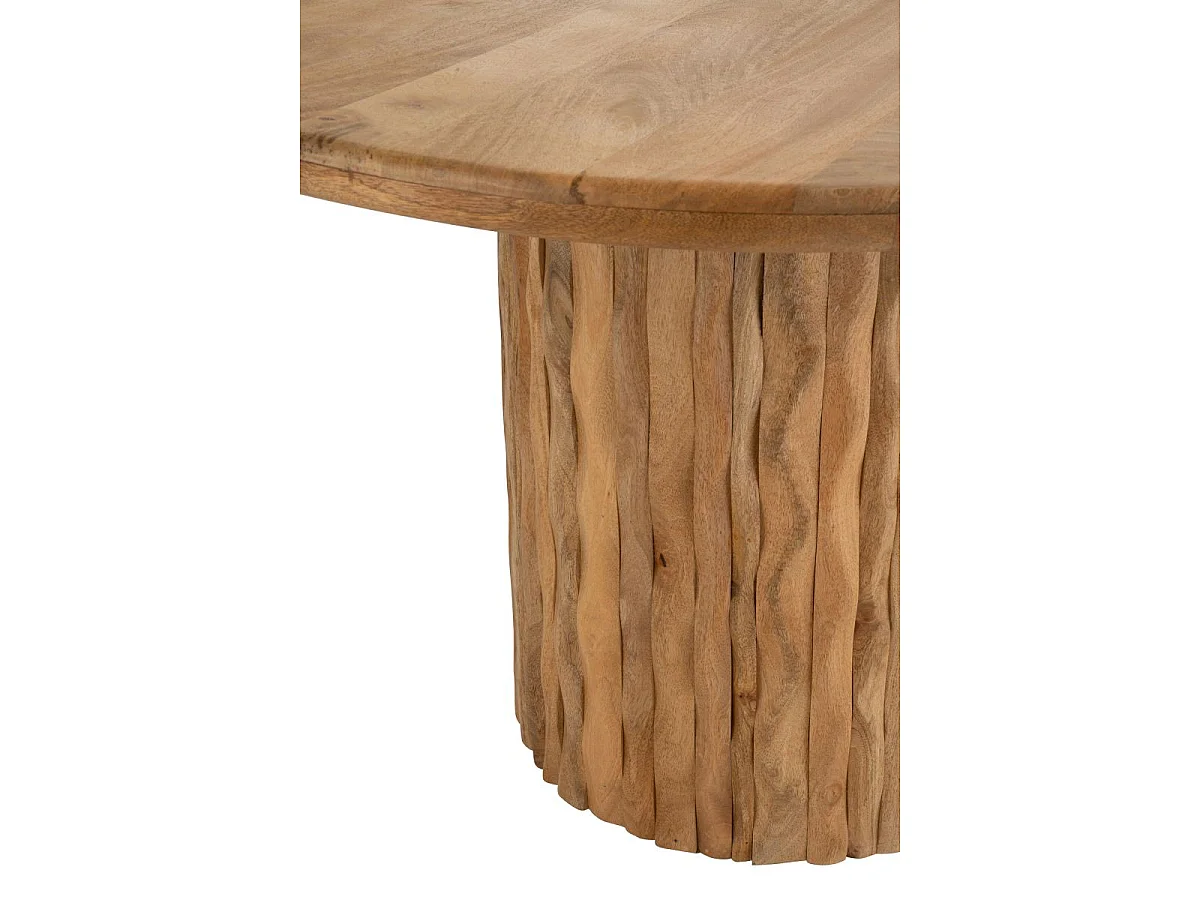 Table à Manger en Bois "Curve" 122cm Naturel