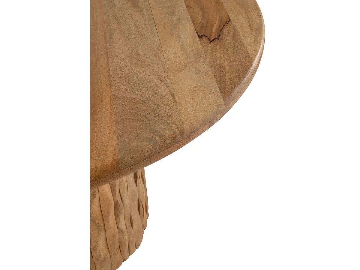 Table à Manger en Bois "Curve" 122cm Naturel