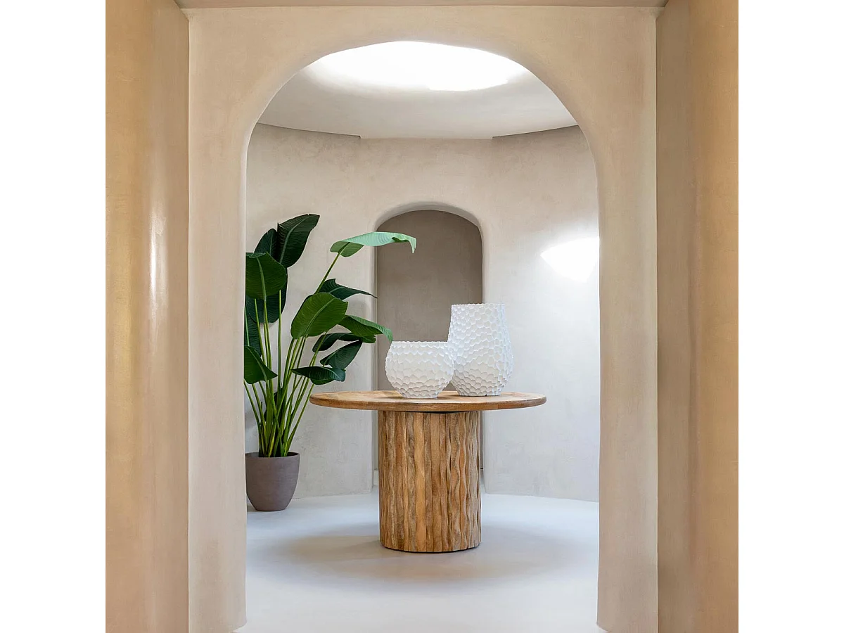 Table à Manger en Bois "Curve" 122cm Naturel