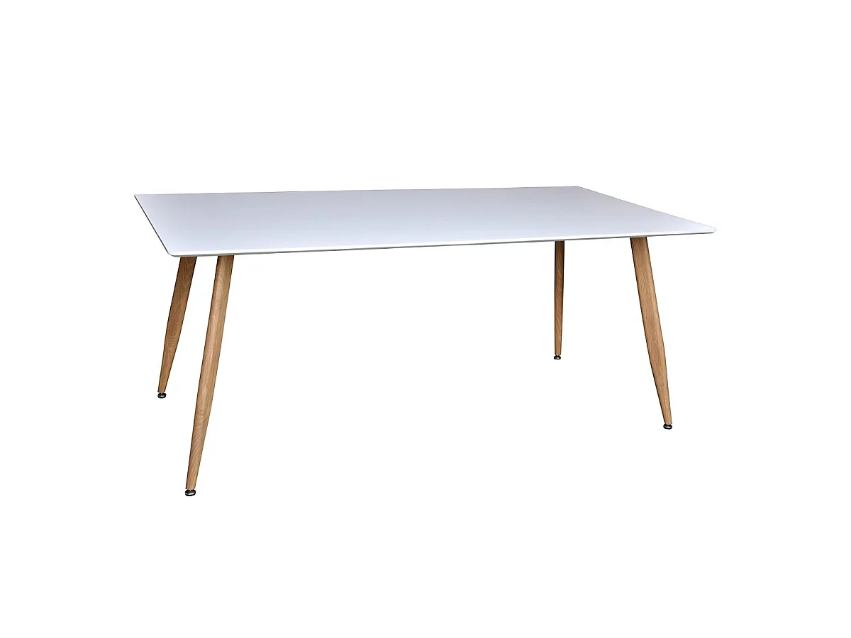 Table à Manger "Polar" 180cm Blanc & Naturel