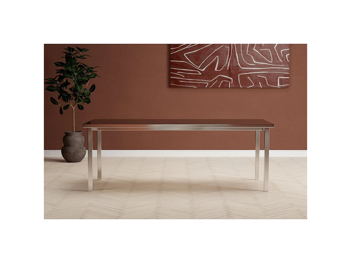 Table à Manger en Métal "Cilo" 210cm Argent