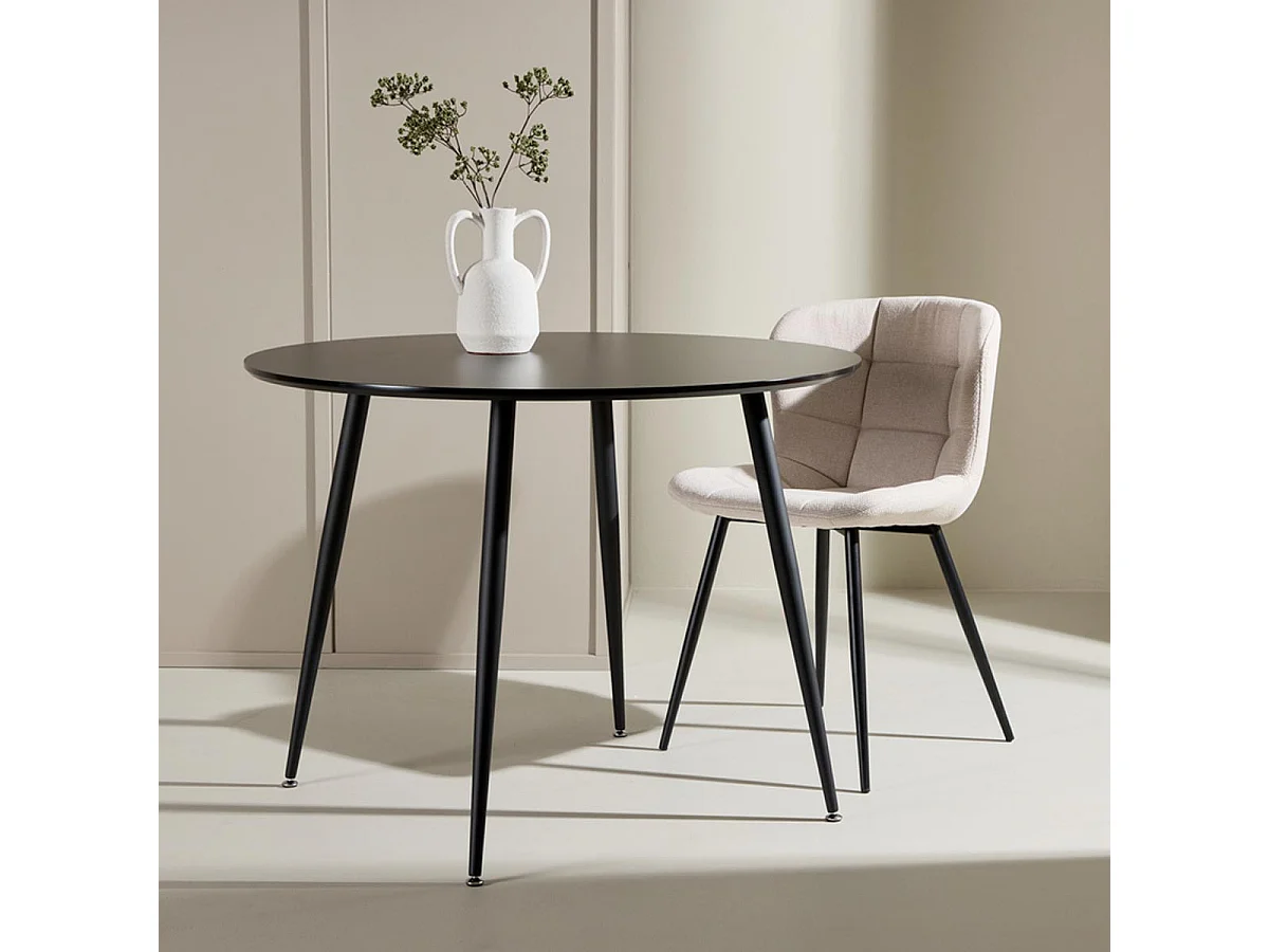 Table à Manger Ronde "Plaza" 100cm Noir