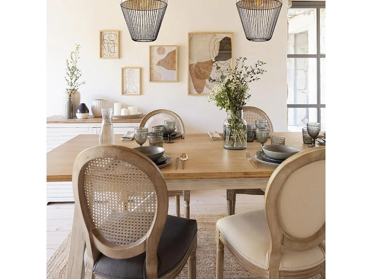 Table à Manger en Bois "Olbia" 200cm Blanc