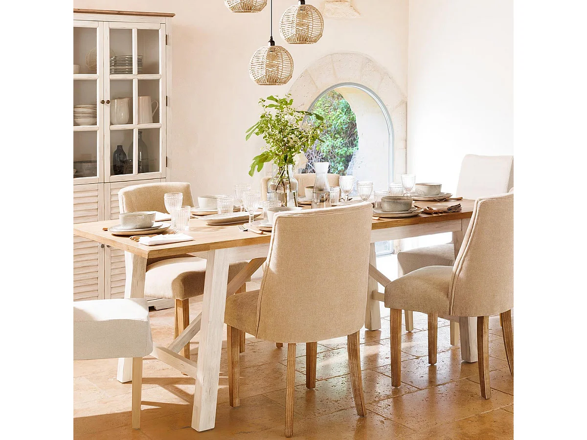 Table à Manger en Bois "Olbia" 200cm Blanc