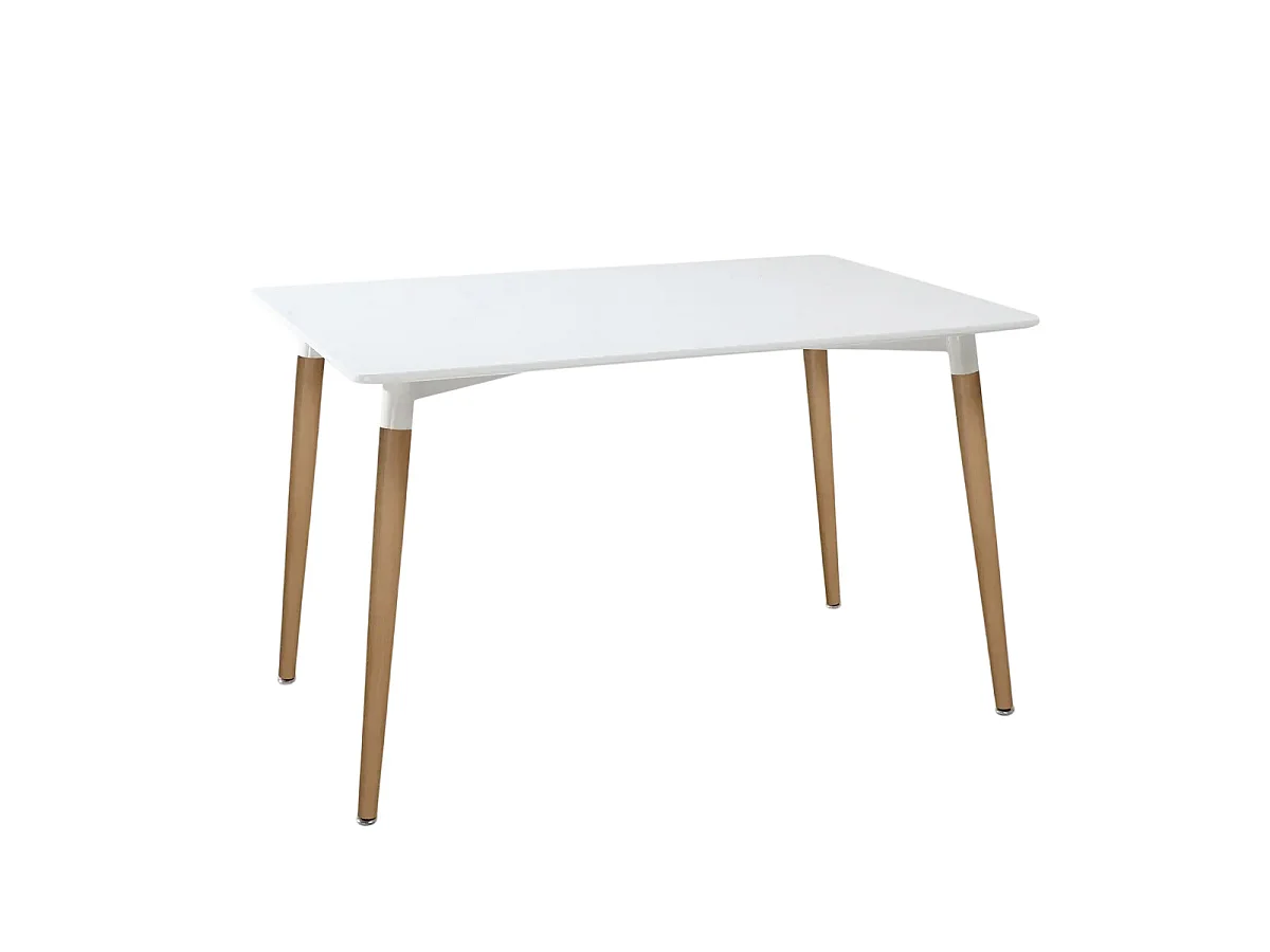 Table à Manger Design "Roka" 150cm Blanc & Naturel