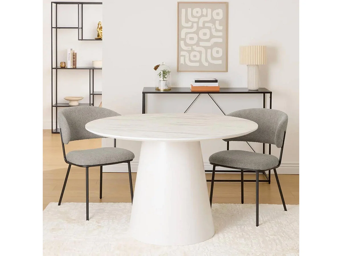 Table à Manger Design "Taquari" 120cm Blanc
