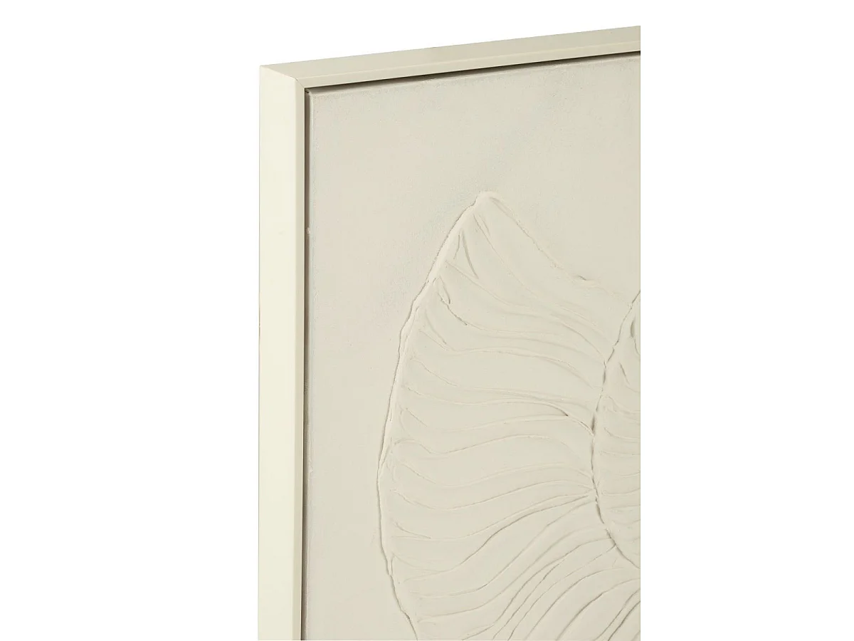 Tableau Peinture Déco "Coquille" 62x62cm Blanc