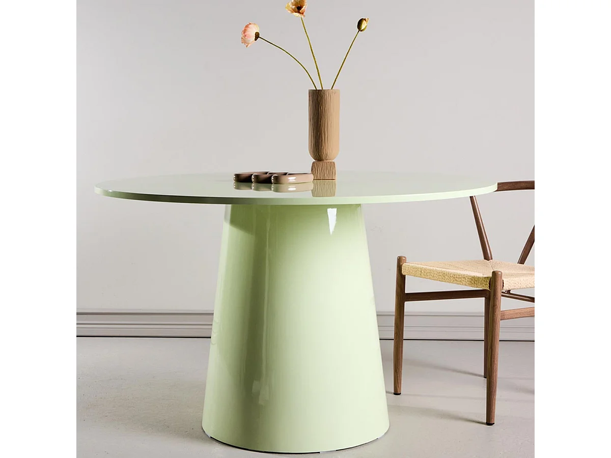 Table à Manger Ronde "Lanzi" 120cm Vert Clair