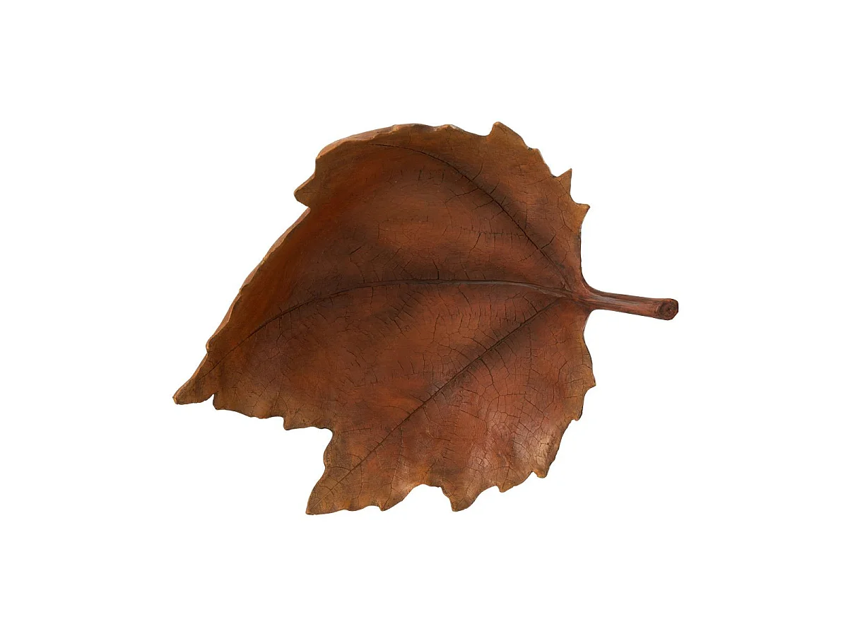 Coupelle Déco Feuille "Automne" 41cm Orange Foncé