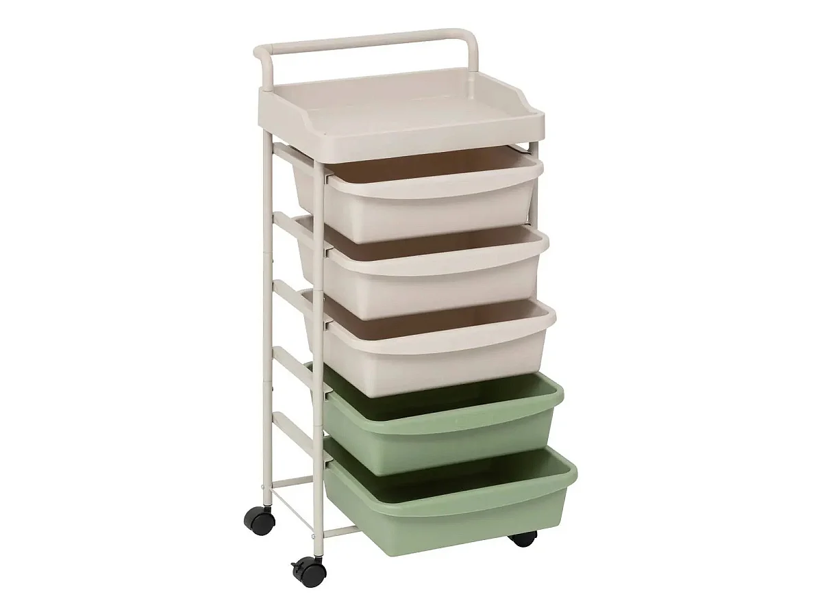 Tour de Rangement 5 Tiroirs "Deskolor" 82cm Beige