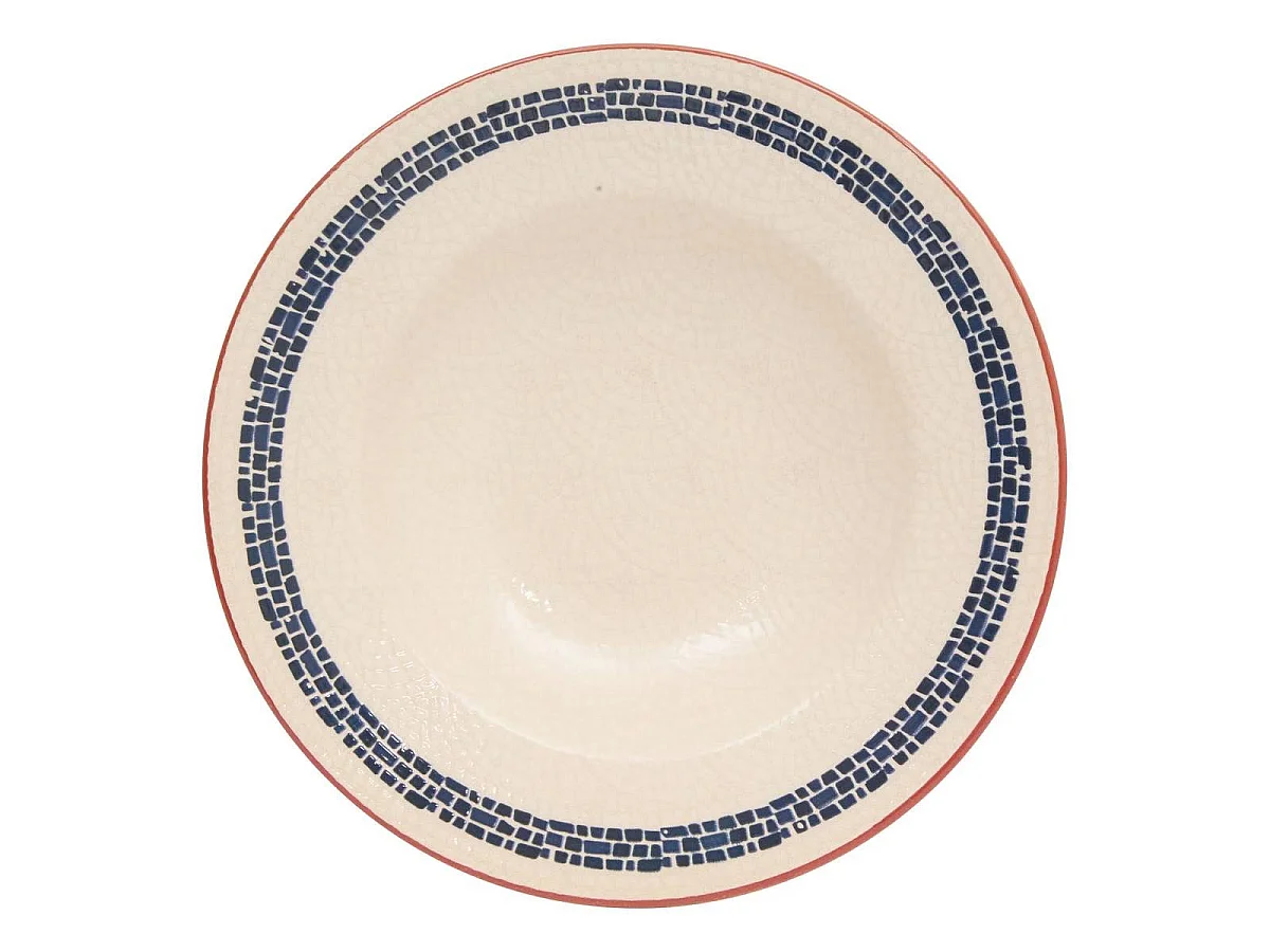 Lot de 6 Assiettes à Pâtes "Morgane" 28cm Crème