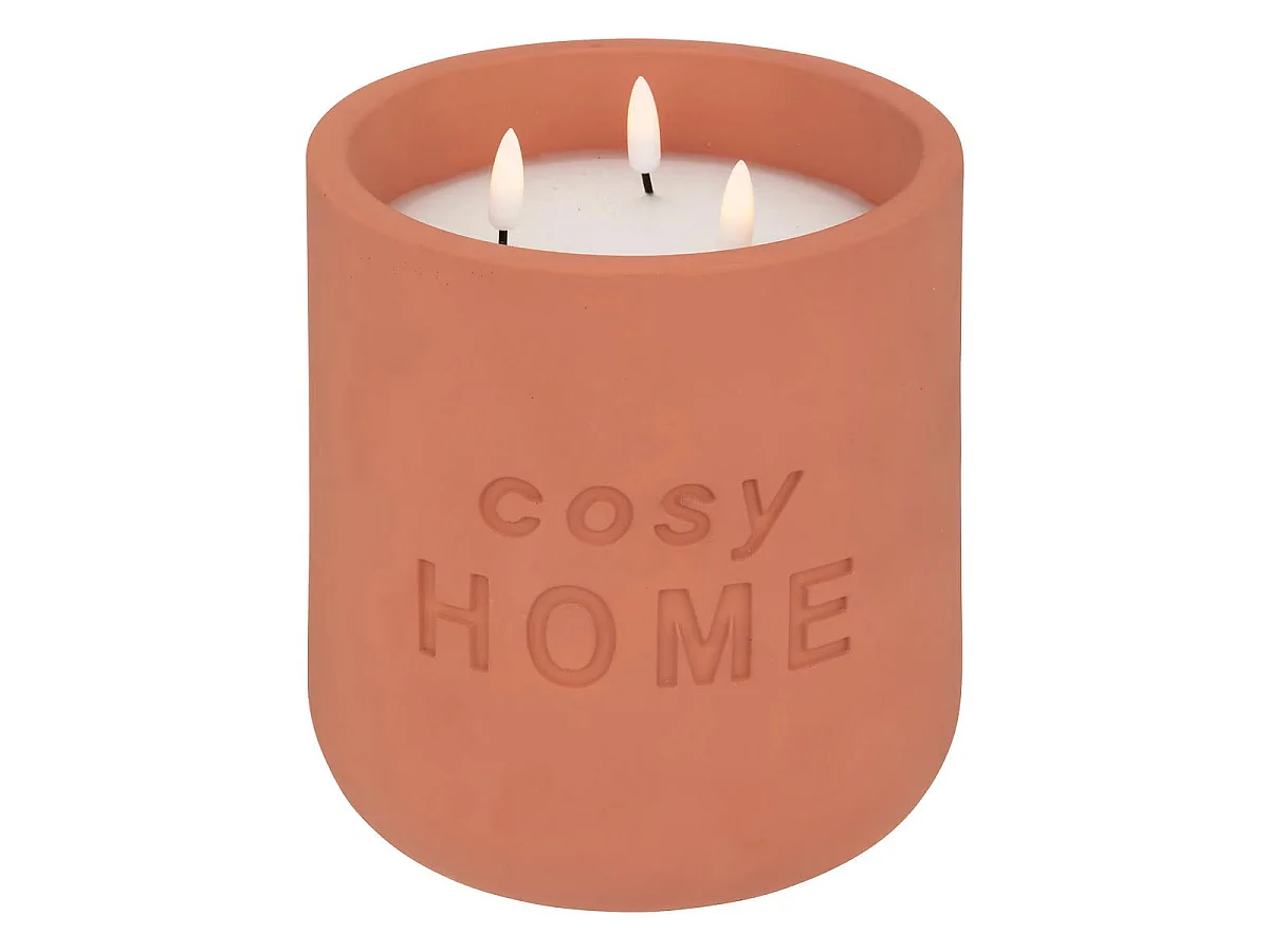 Bougie Déco LED "So Cosy" 18cm Terracotta