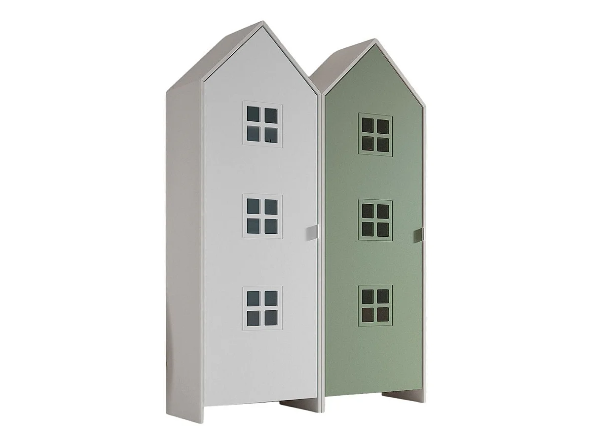 Pack - 2 Armoires Enfant "Casami Bruges" 171cm Vert & Blanc