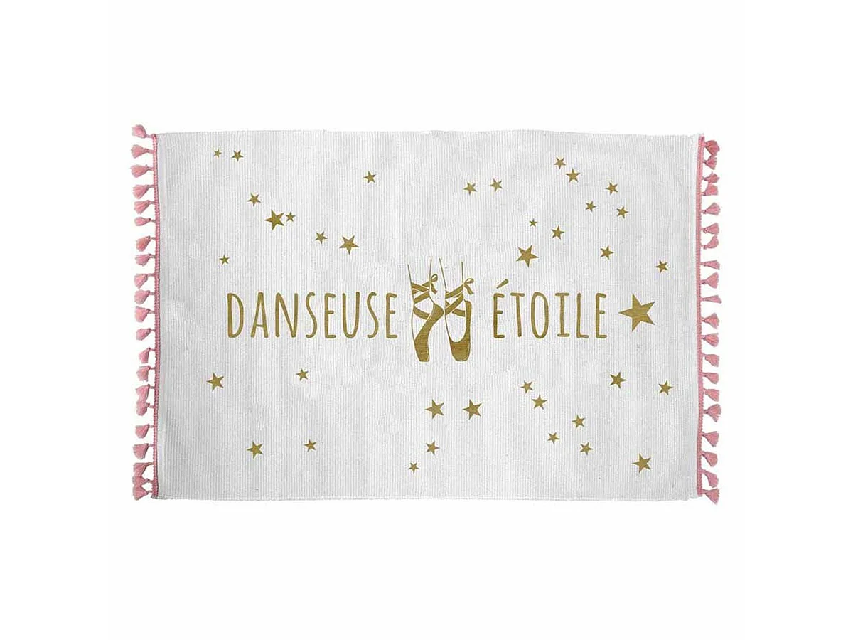 Tapis Enfant "Danseuse Étoile" 50x80cm Blanc