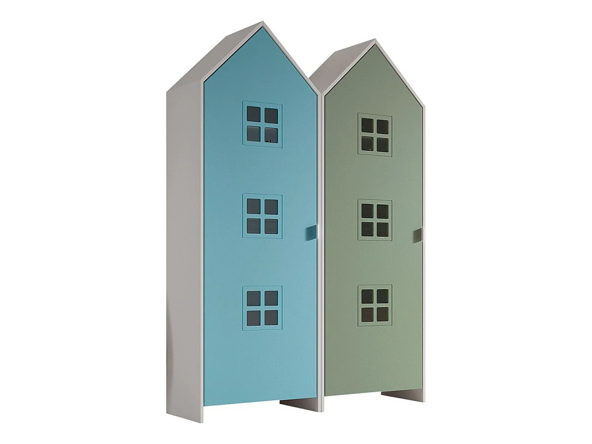 Pack - 2 Armoires Enfant "Casami Bruges" 171cm Bleu & Vert