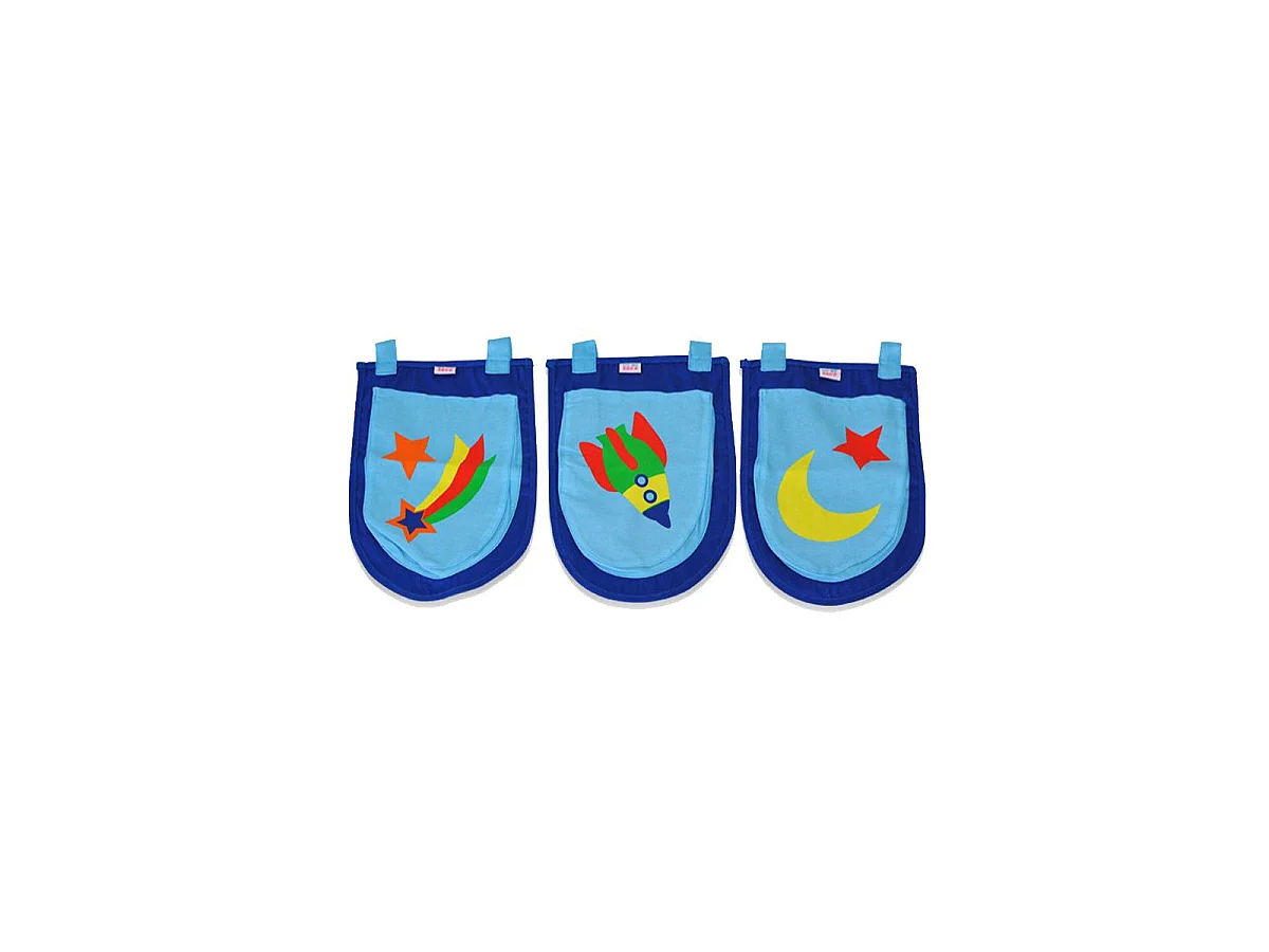 Lit Enfant Tente & 3 Pochettes "Scott Astro" 90x200cm Blanc