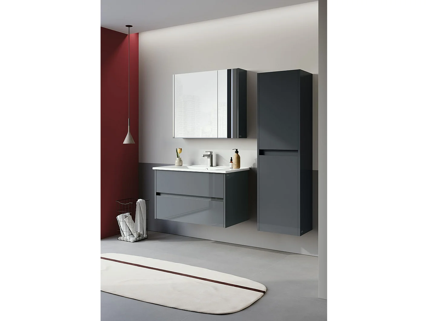Meuble Vasque "Arno 85" - 85 x 45 x 52 cm - Anthracite