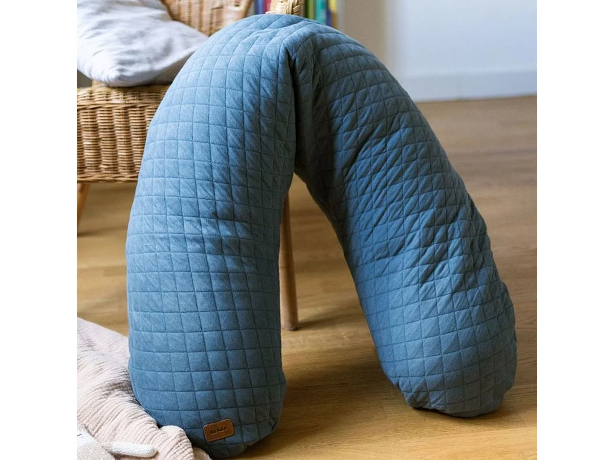 Oreiller de maternité complet BEABA Big Flopsy™ Fleur de Coton 170 cm - Gris mineral
