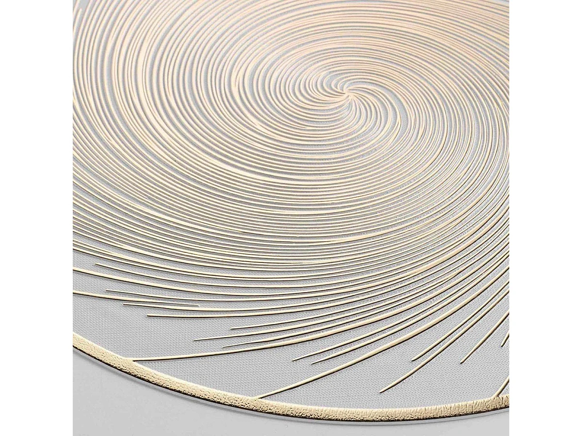 Set de Table Métallisé "Spirale" 38cm Blanc & Or
