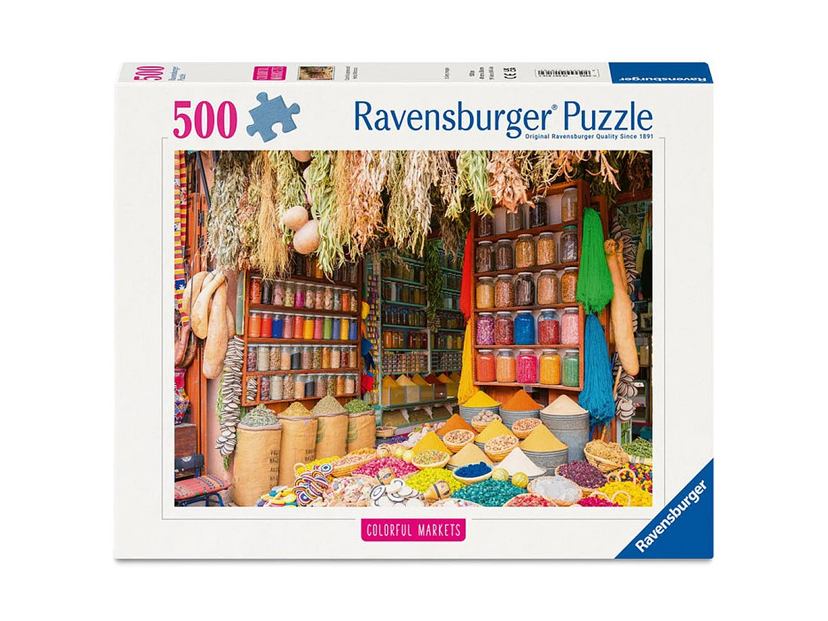Ravensburger - Puzzle 500 pièces - Marché aux épices Maroc (Puzzle Highlights, Marchés colorés) - dès 12 ans - 12001816