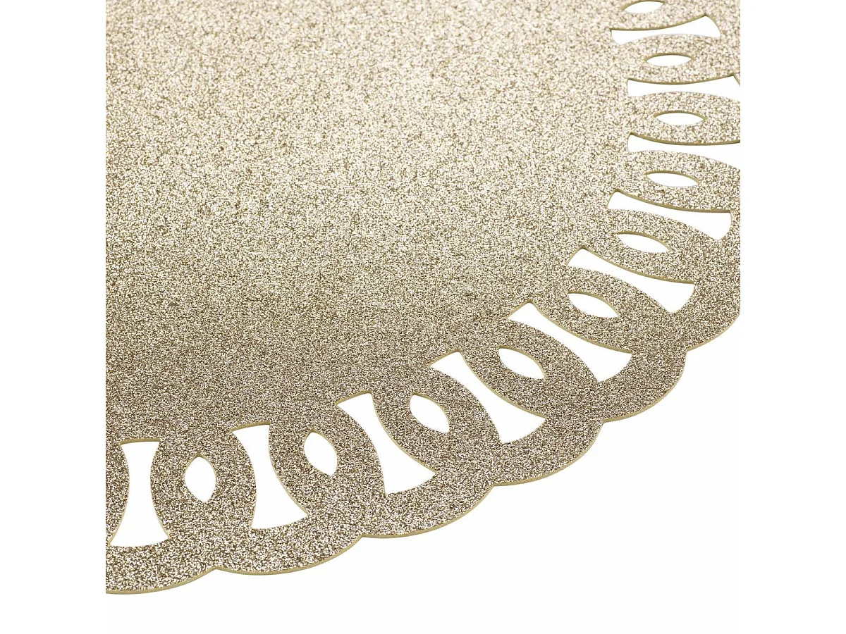 Set de Table Rond à Paillettes "Guirlande" 38cm Or