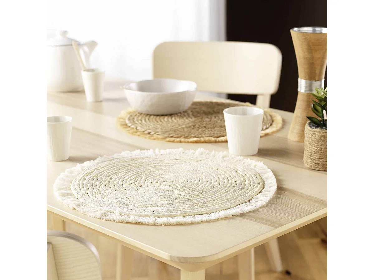Set de Table Rond en Paille "Oslo" 38cm Naturel