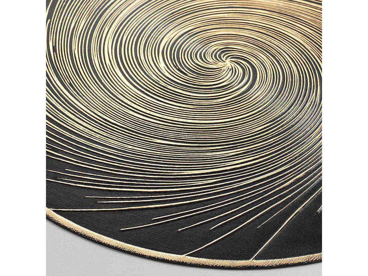 Set de Table Métallisé "Spirale" 38cm Noir & Or