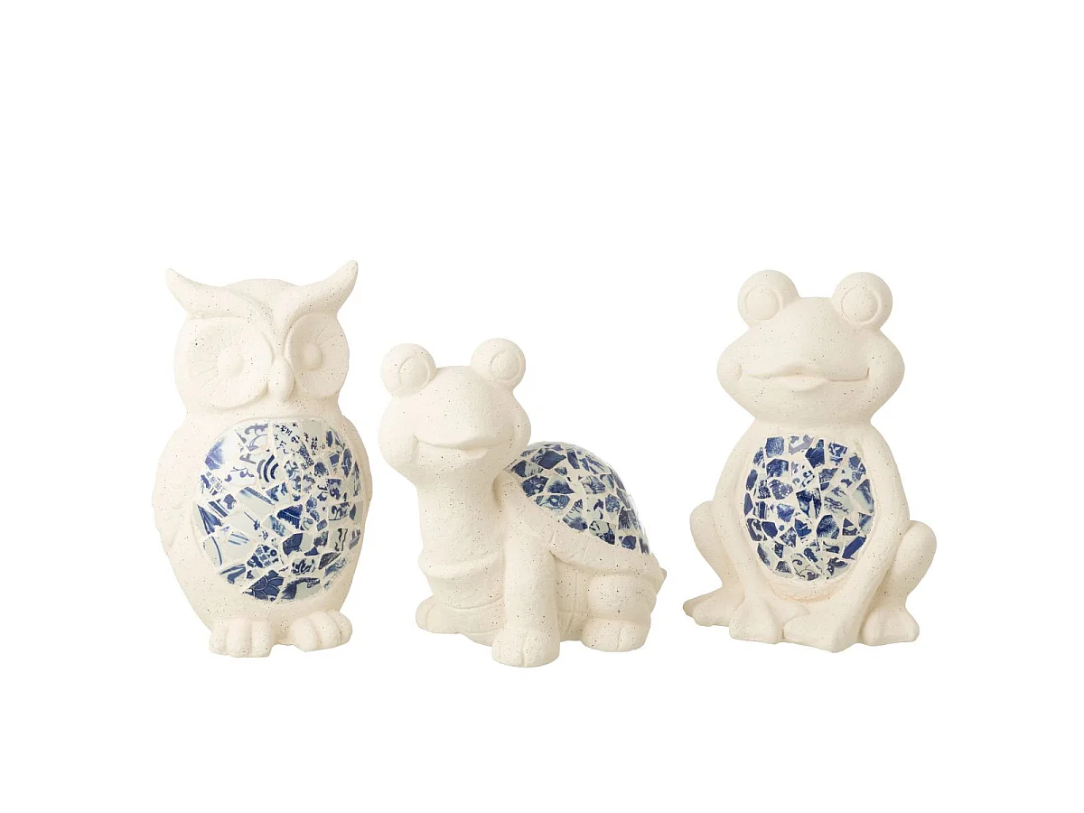 Statuette Hibou d'Extérieur "Mosaïque" 41cm Beige