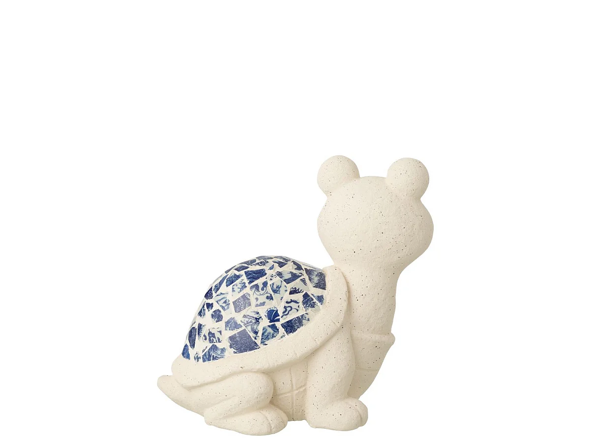 Statuette Tortue d'Extérieur "Mosaïque" 34cm Beige