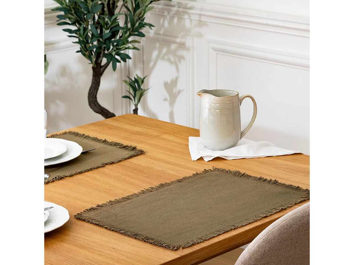 Set de Table Déco "Maha" 30x45cm Vert Kaki