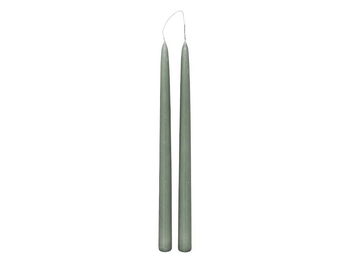 Lot de 2 Bougies Bâton "Hugo" 30cm Vert Céladon