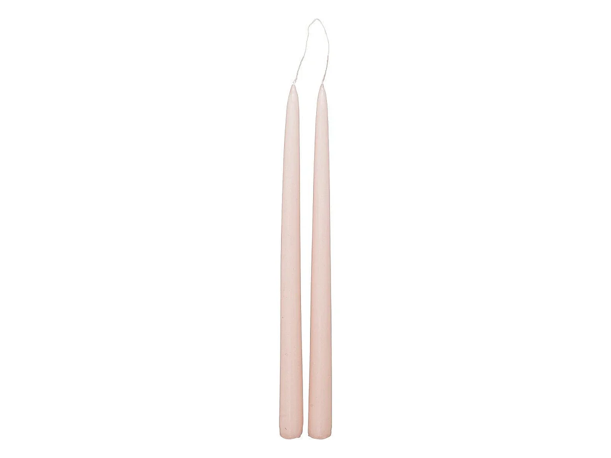 Lot de 2 Bougies Bâton "Hugo" 30cm Rose