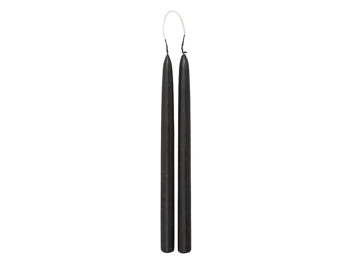 Lot de 2 Bougies Bâton "Hugo" 30cm Noir