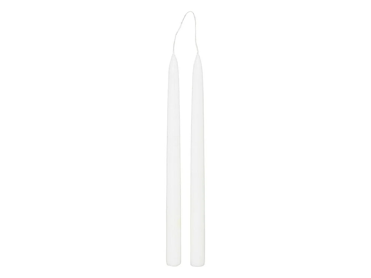 Lot de 2 Bougies Bâton "Hugo" 30cm Blanc