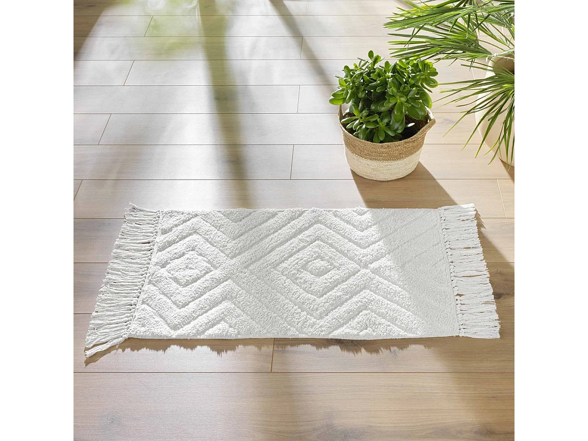 Tapis Déco à Franges "Nara" 50x80cm Naturel