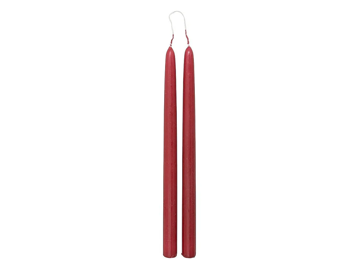 Lot de 2 Bougies Bâton "Hugo" 30cm Rouge