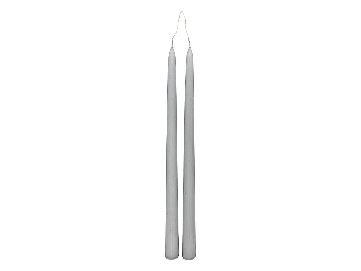Lot de 2 Bougies Bâton "Hugo" 30cm Gris