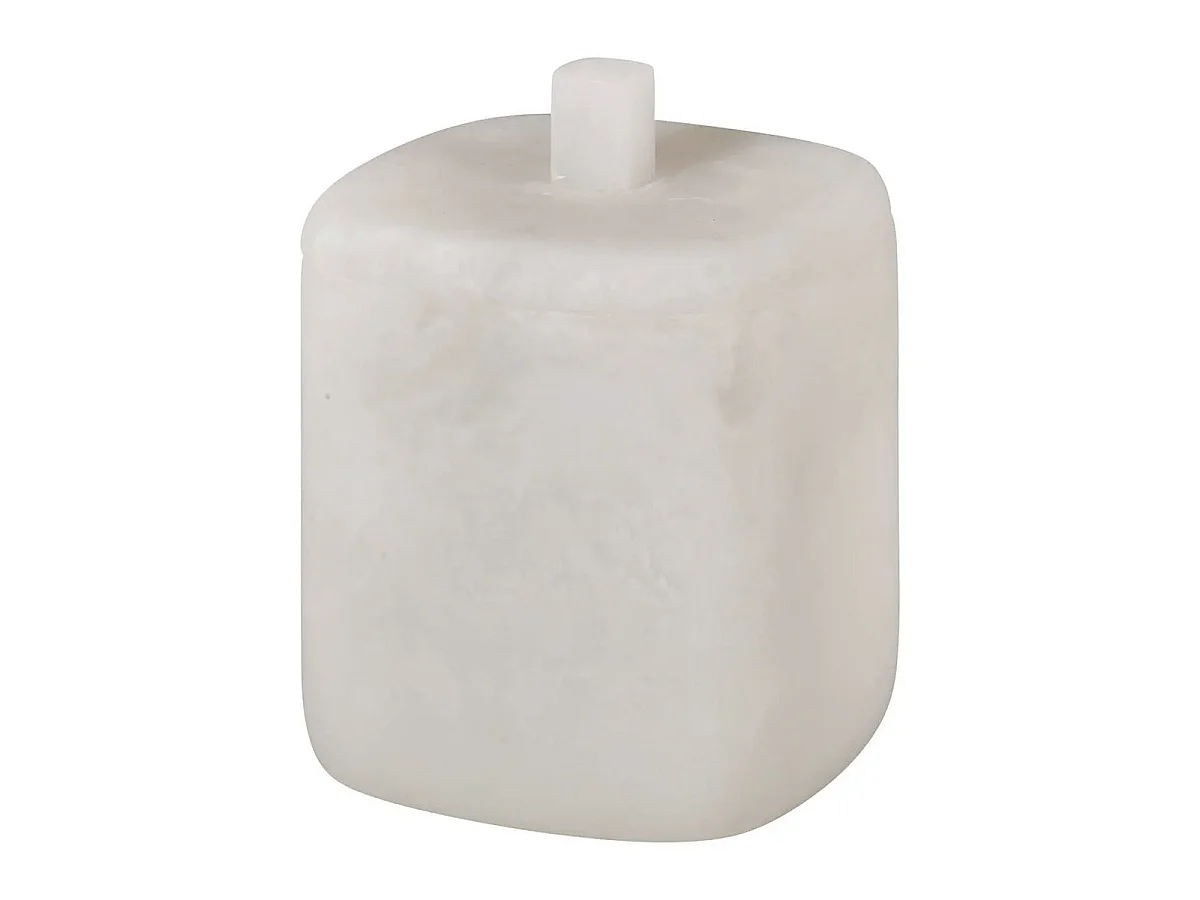 Pot à Cotons en Résine "Cloudy" 13cm Blanc