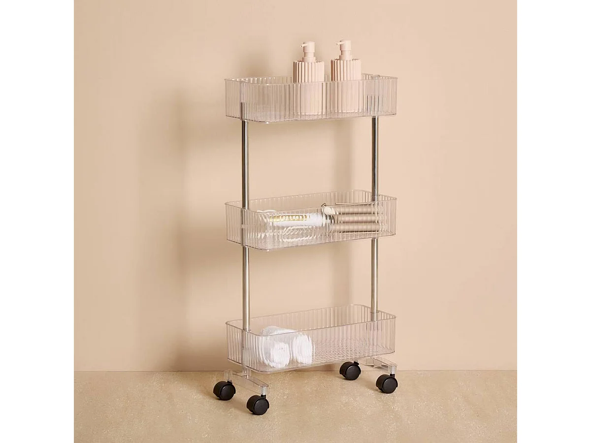 Desserte 3 Niveaux "Plastor" 80cm Transparent