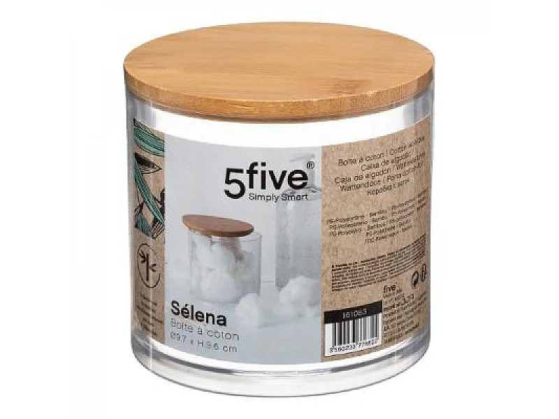 Boîte à Coton Bambou "Selena" 10cm Transparent