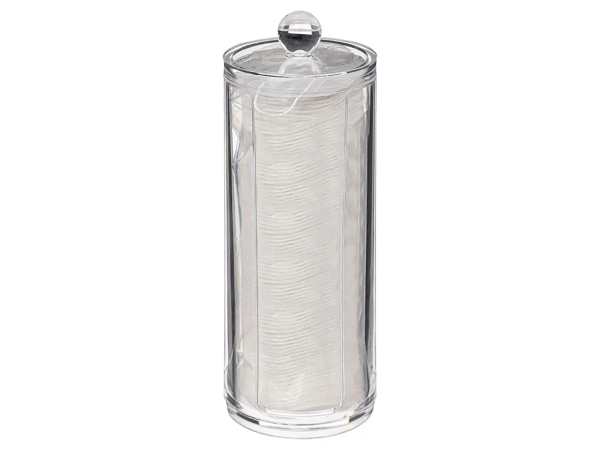 Distributeur 80 Cotons "Selena" 20cm Transparent