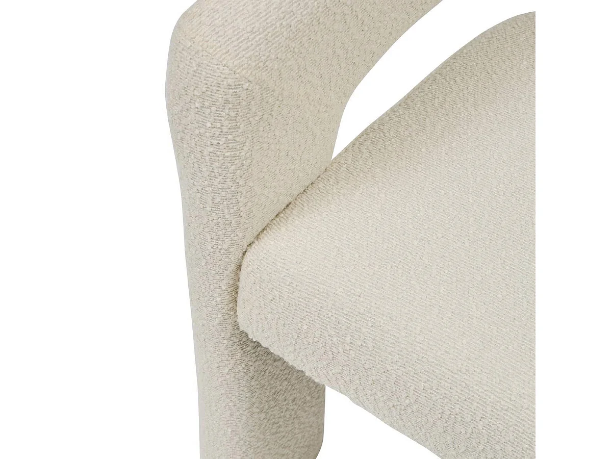 Fauteuil de Table Bouclette "Amos" 75cm Blanc