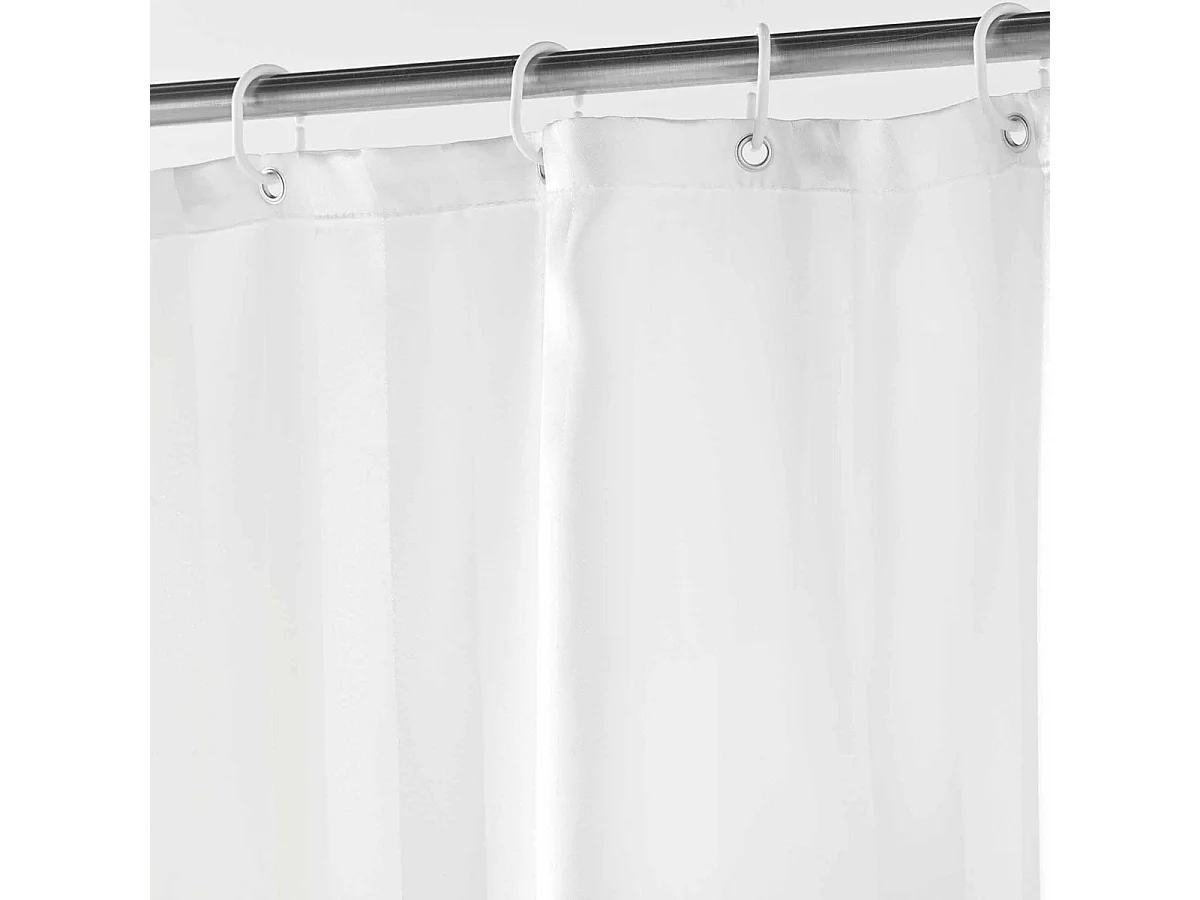 Rideau de Douche à Rayures "Satina" 180x200cm Blanc