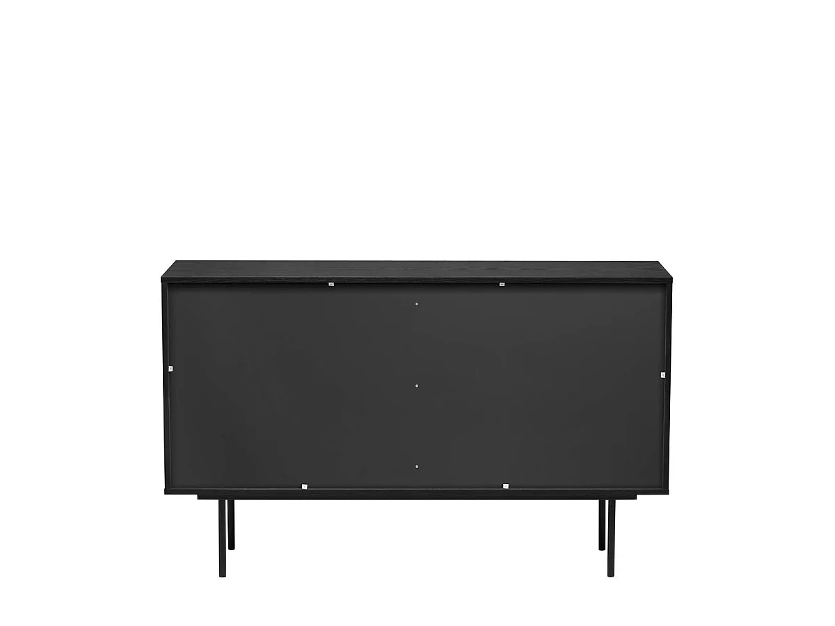 Commode Design "Stripe 6D" 140cm Chêne & Noir