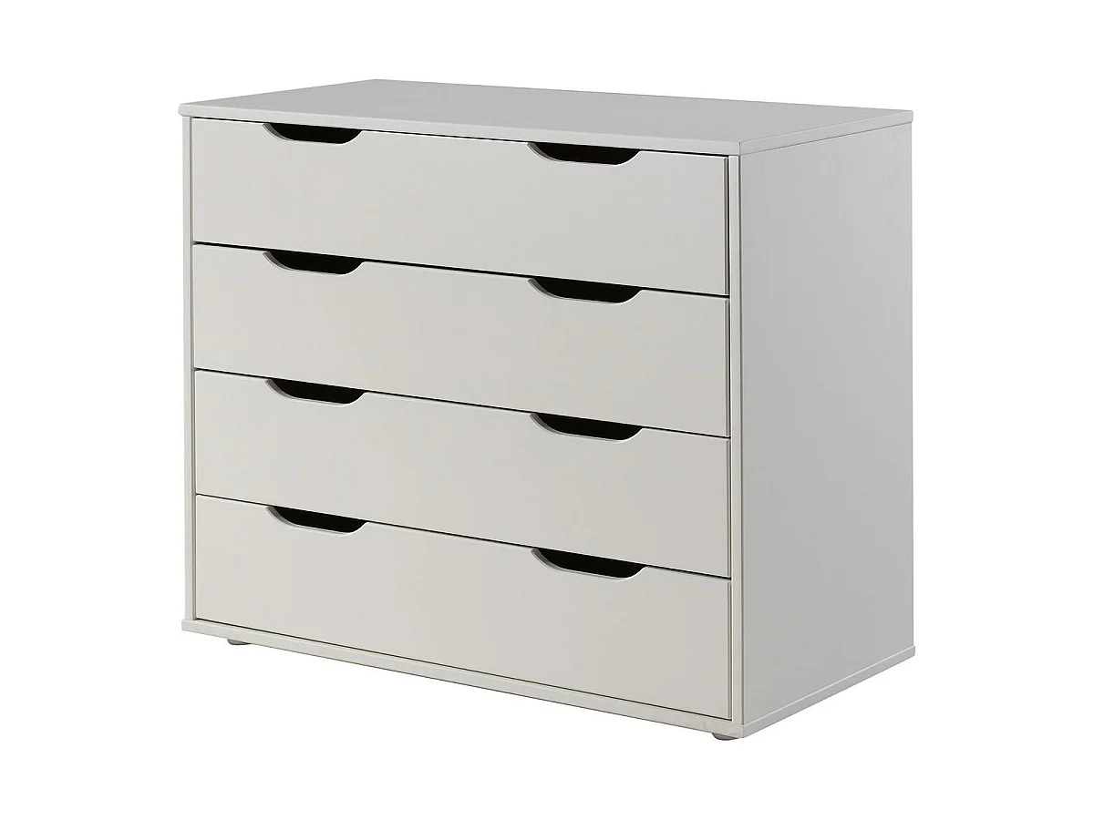 Pack - Lit Mezzanine Enfant, Commode & Fauteuil-Lit "Pino II" Blanc
